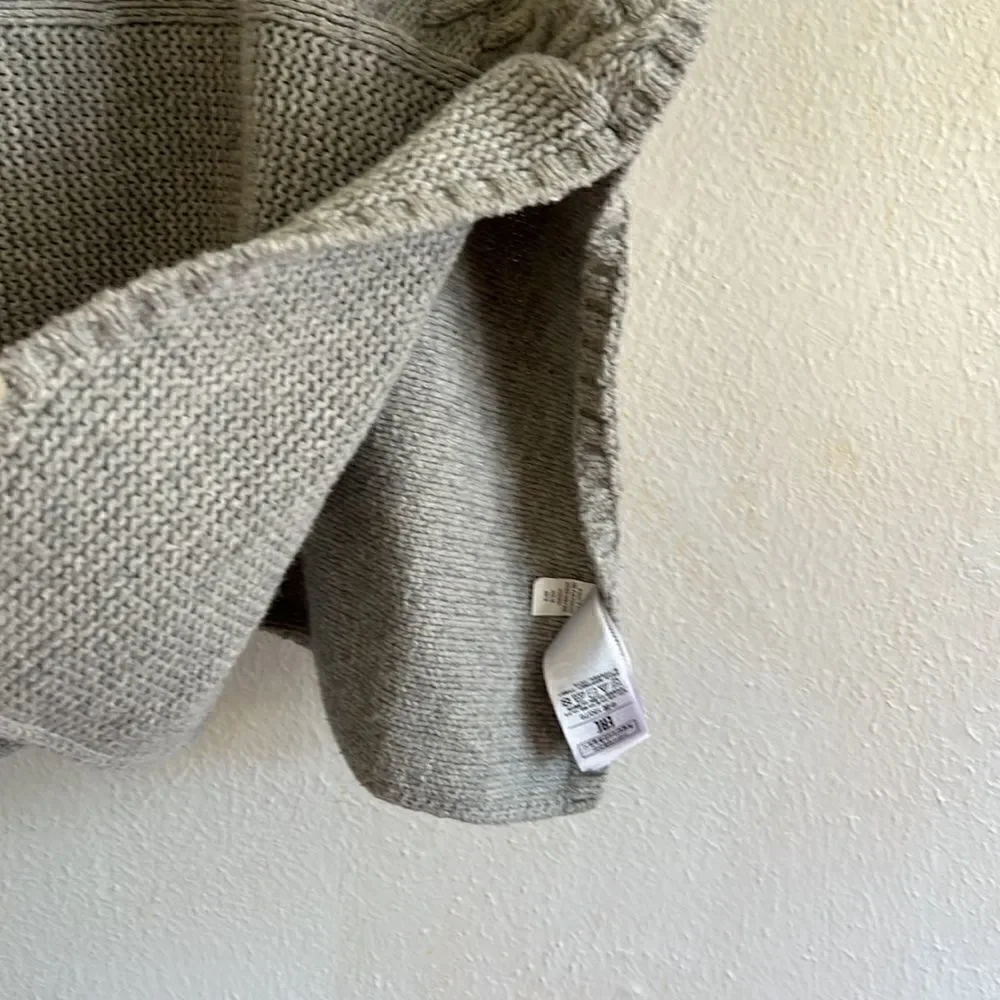 Gap Kids Gray Sweater Poncho With Faux Fur Trimmed Hoodie Size XL